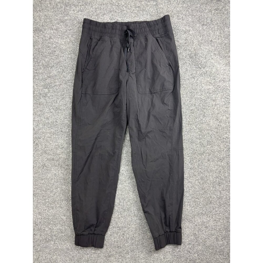 Eddie Bauer Jogger Pants Womens 10 Black Elastic Waist Hiking Travel Lightweight